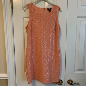 🔥SALE🔥 MARKDOWN H&M Peach Sleeveless Sequin Dress Size Medium M 8-10